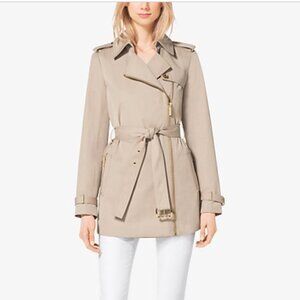 MICHAEL Michael Kors Asymmetrical Zip-Front Trench Coat Medium